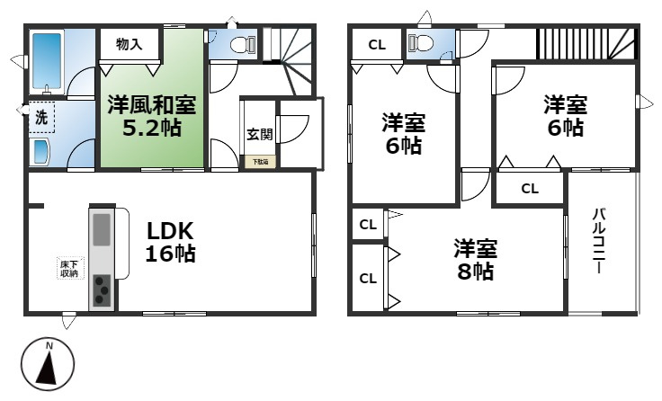 西賀茂蟹ヶ坂町 新築戸建(3号地)の間取り