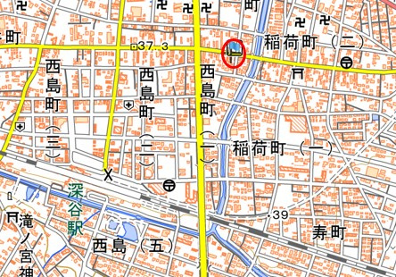 深谷市　1棟ビルの地図