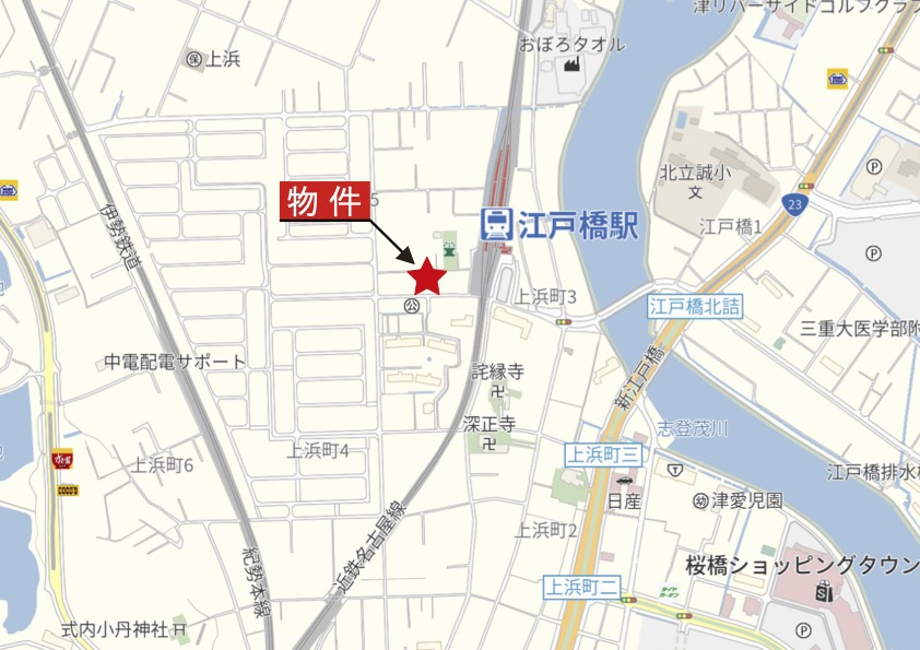 津市上浜町4丁目の地図|広域Map
