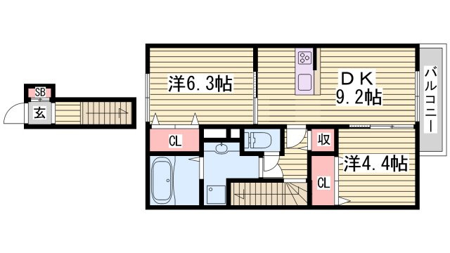 エクレール福井の間取り