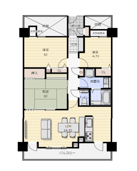 神戸市西区上新地2丁目の間取り