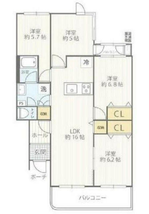 【南向き眺望良好！駅や学校も便利！】しいの木台ハイツ1号棟の画像