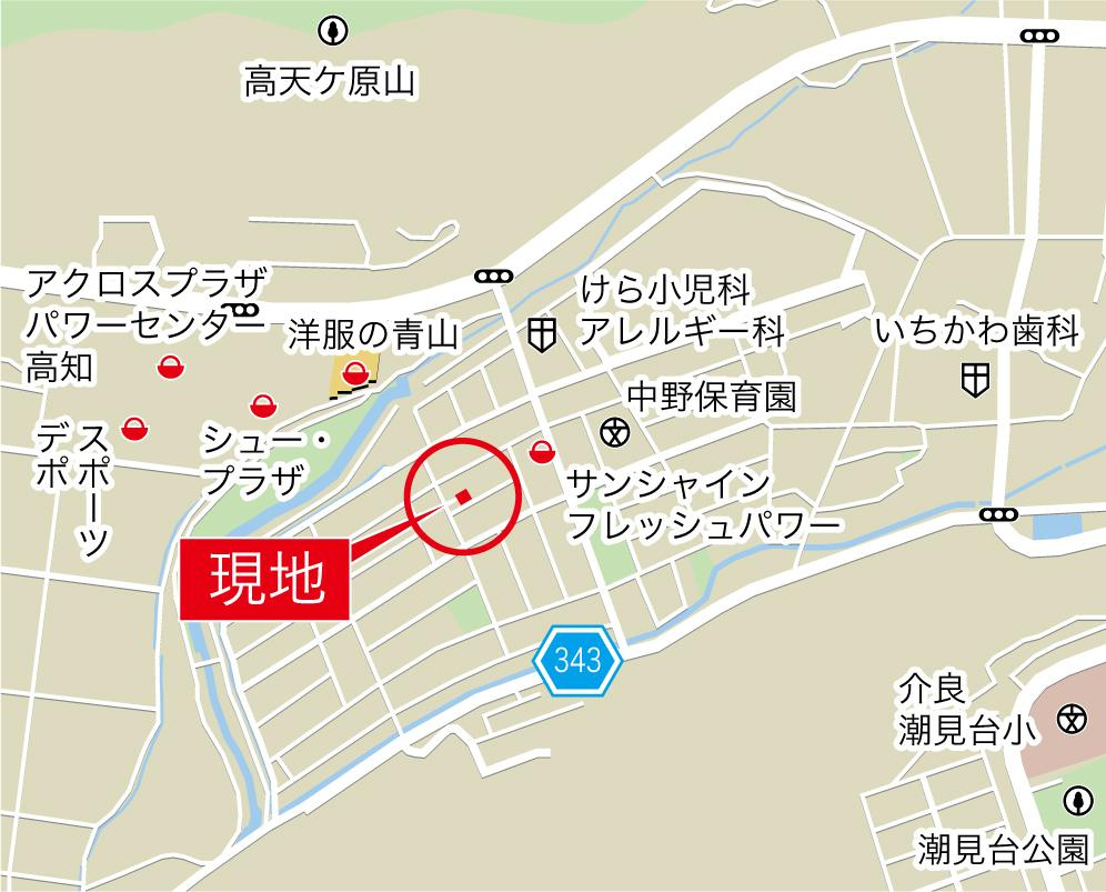 高知市介良の地図
