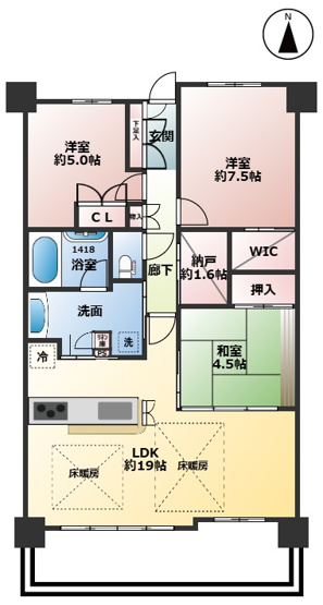 【間取り】 | エルグレース新金岡ローレルコート