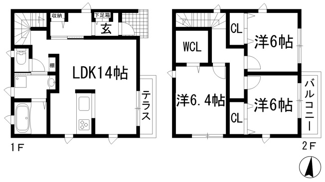 【間取り】 | 東野戸建賃貸（仮称）B棟