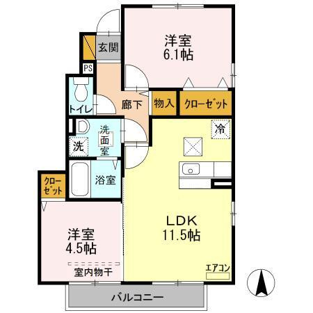 ハイブリッジ Ⅱの間取り