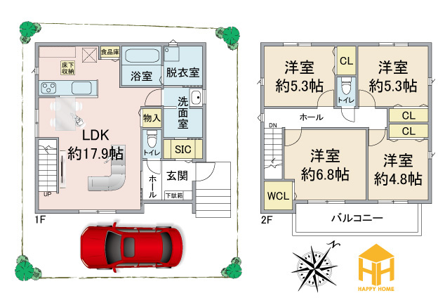 宝塚市南ひばりガ丘1丁目建築条件付土地の区画図|建物価格：1,760万円
建物面積：99.01㎡