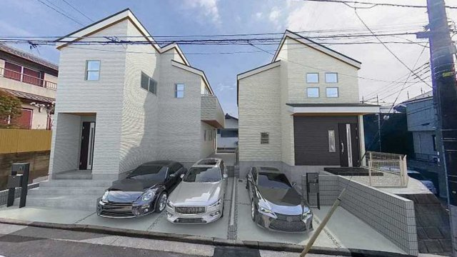 横浜市金沢区六浦3丁目 新築戸建て【仲介手数料無料】の外観パース