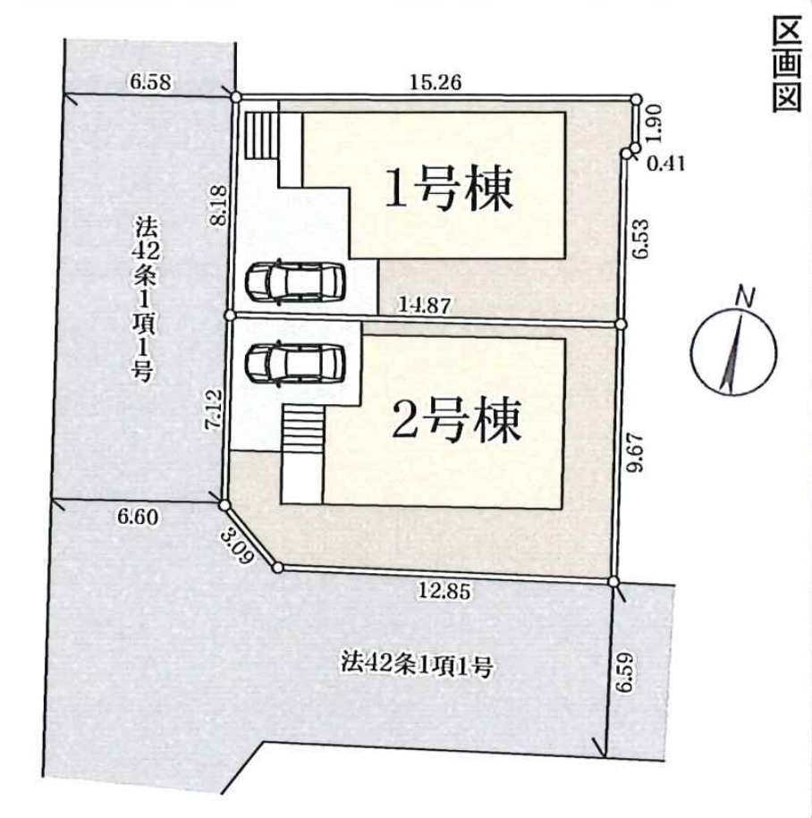 横浜市金沢区六浦3丁目 新築戸建て【仲介手数料無料】の区画図