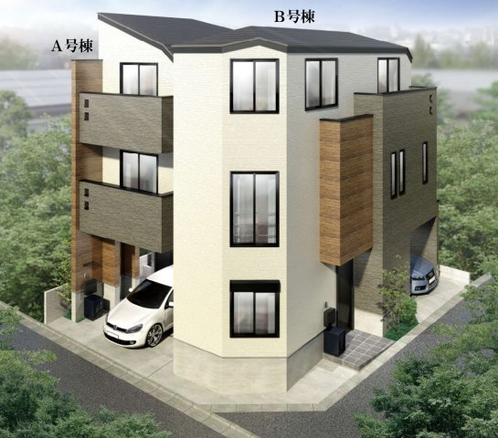 横浜市鶴見区馬場1丁目 新築戸建て【仲介手数料無料】の外観パース