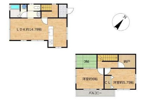 中古戸建　滑川町月の輪3-8-23（リフォーム住宅）の間取り