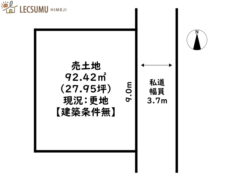 姫路市御立中８丁目／売土地の土地図