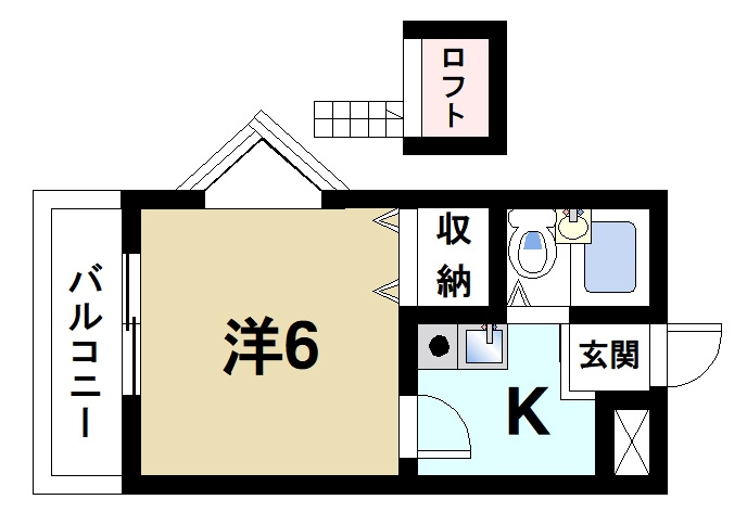 プレアール東生駒の間取り|ロフト付きの間取りです