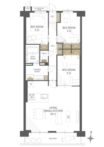 【間取り】ライオンズマンション北鈴蘭台第二 