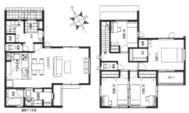 マ・メゾン　佐伯区五日市中央5丁目　№101の間取り|４ＬＤＫ
子供部屋
間仕切りできます