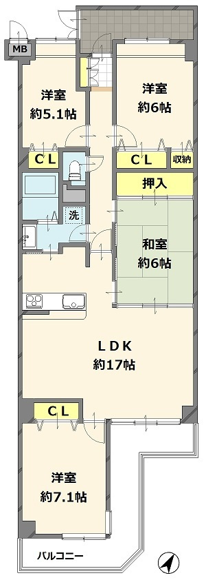 アドリーム石切山手の間取り