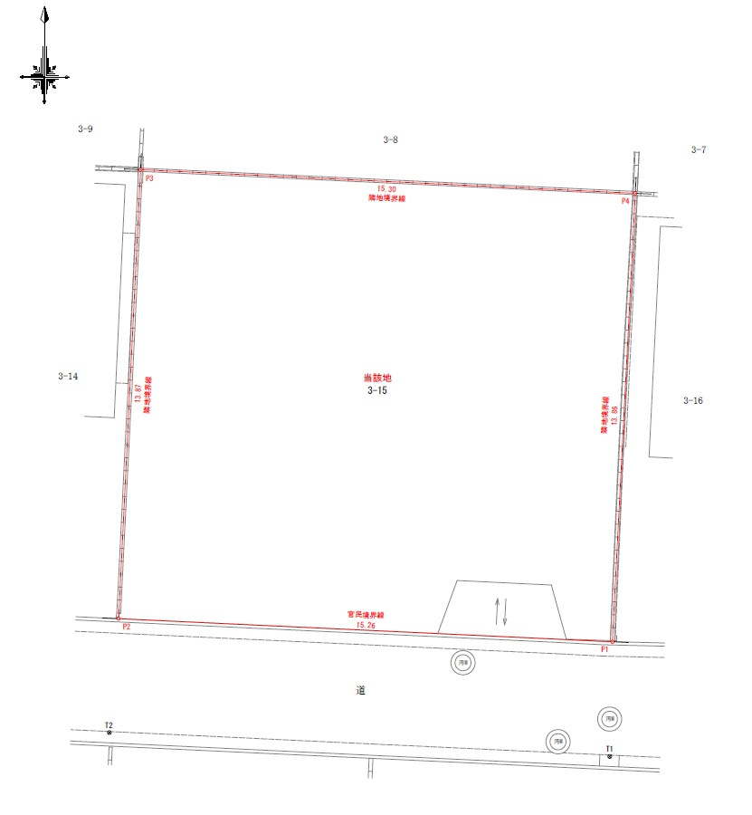一番町2売地の土地図