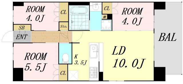 アーバンパーク淡路　仲介手数料無料の間取り