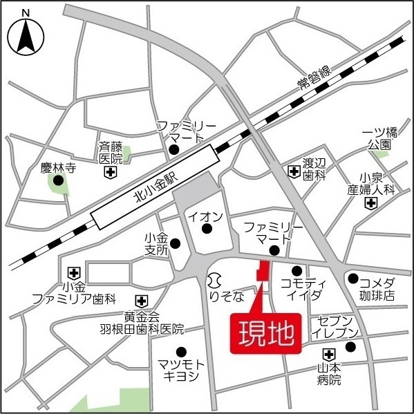 コンフォリア北小金の地図