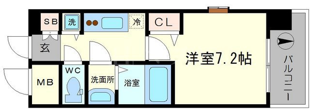 クラウンハイム北心斎橋フラワーコートの間取り