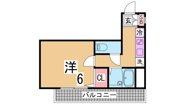 神戸市須磨区松風町５丁目の賃貸マンションの間取り