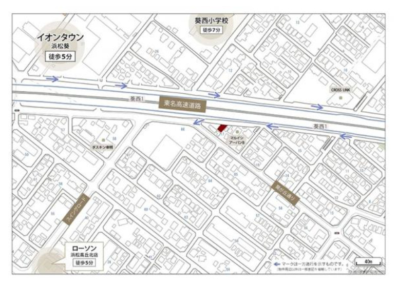 売新築戸建　中央区葵西一丁目の地図