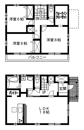 入間市寺竹　A号棟　新築戸建の間取り