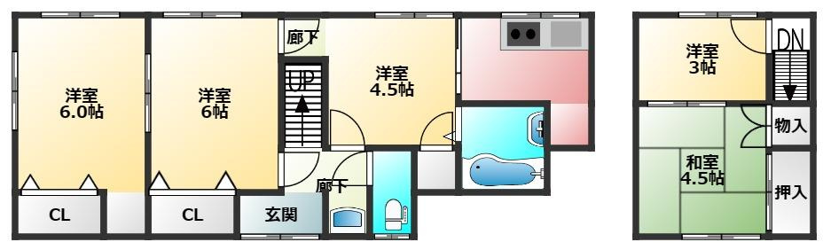 上日置町戸建ての間取り