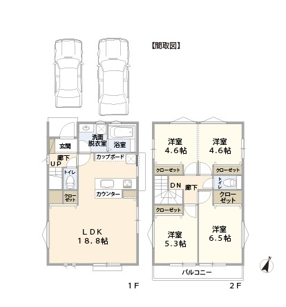 新築一戸建／ふじみ野市大井中央4丁目の間取り|広さの秘密は、【効率重視の設計】にあり。廊下面積を抑え、家族の集う場所を最大化しました。ゆったり１８．８帖のLDKと、３つ（４つ可）の個室、無駄のない理想的なファミリープランです。