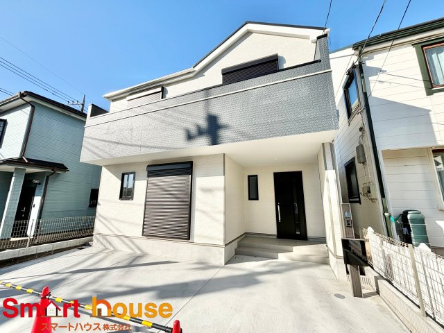 相模原市中央区上溝　新築1棟！南道路2台駐車！の外観|オシャレな外観は、人の目を引くだけではなく自慢したくなりますね！植木を置いたりアレンジは、自由です。自分の好みに仕上げましょう♪