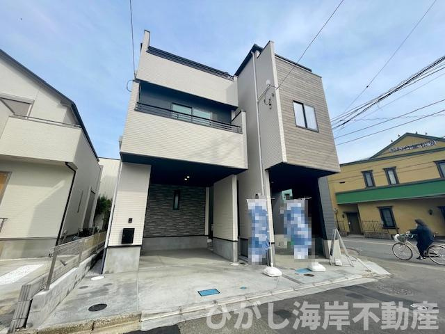 茅ヶ崎市出口町　新築戸建　全２棟の前面道路含む現地写真|現地外観