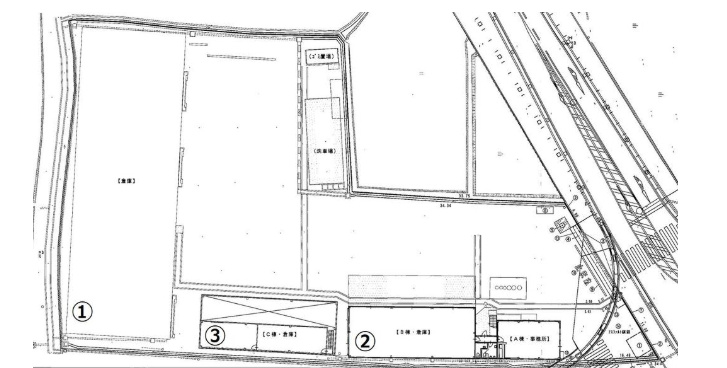 亀岡市大井町　倉庫の区画図