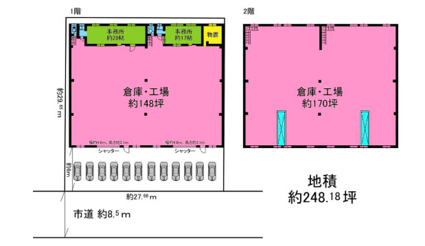 堺市美原区木材通　貸倉庫の間取り|1187.36㎡