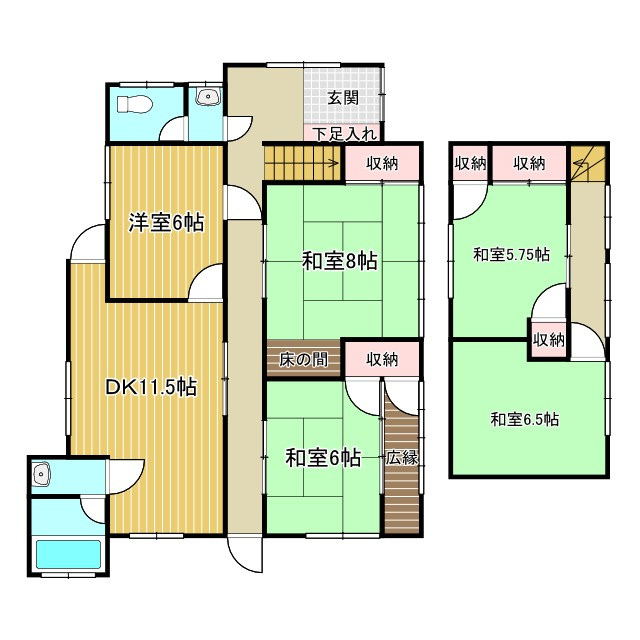西条市壬生川144番地7　中古住宅の間取り