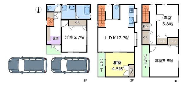 【間取り】 | 豊中市三国2丁目中古戸建 | エイブルにて取扱い可能な住宅ローンは、全部で10種類以上！お客様にピッタリの住宅ローンを当社のFPよりご案内させて頂きます。住宅ローンのご相談だけでも、お気軽にご相談下さいませ。