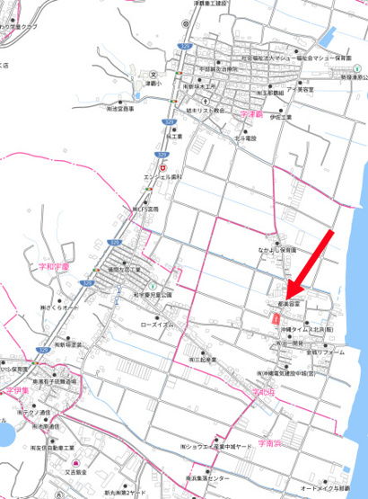 【地図】中城村字北浜　1号地