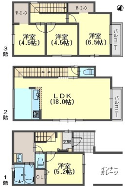 インナーガレージハウス　東二見3期　新築戸建の間取り