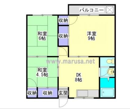 都城市早水町の一棟アパートの間取り