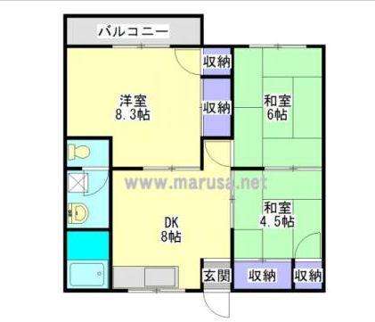 都城市早水町の一棟アパートの間取り