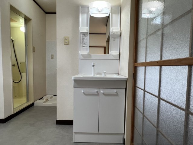 都城市早水町の一棟アパートの独立洗面台