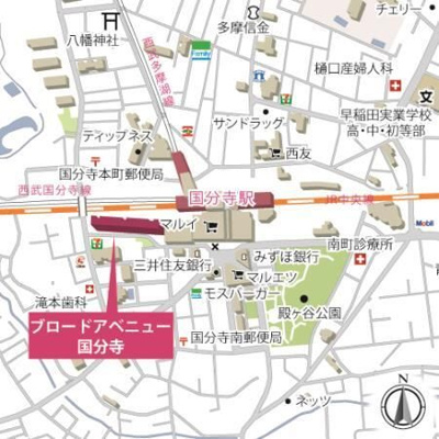 【地図】 | ブロードアベニュー国分寺(ブロードアベニューコクブンジ)