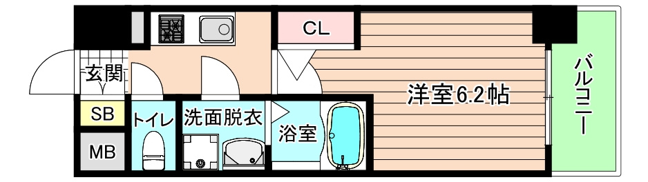 大阪市都島区中野町２丁目の賃貸マンションの間取り
