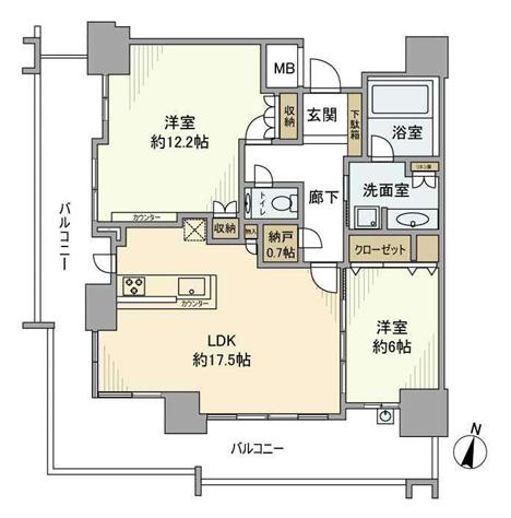 プラウドタワー住吉の間取り