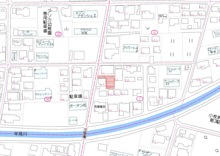 都城市早水町の売地の土地図