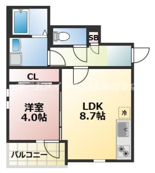 熊本市西区二本木４丁目のアパートの間取り
