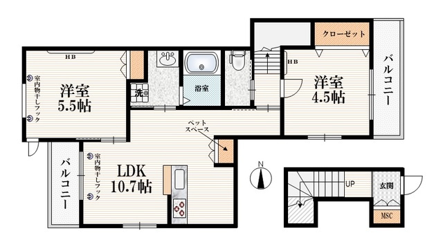 コート上石神井の間取り|【間取り】　１フロア２世帯