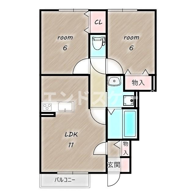 ミッドパレス　Ⅱの間取り|高崎、前橋、伊勢崎エリアのお部屋探しはエンドスケープまで！お客様の理想お聞かせ下さい♪
