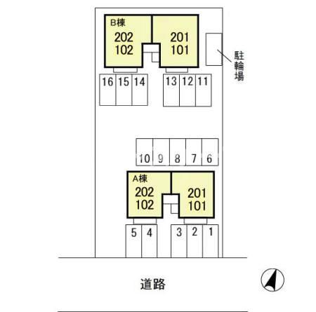リベーラコート　Ａの区画図|高崎、前橋、伊勢崎エリアのお部屋探しはエンドスケープまで！お客様の理想お聞かせ下さい♪