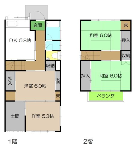 【間取り】 | 中古一戸建　高知市朝倉甲