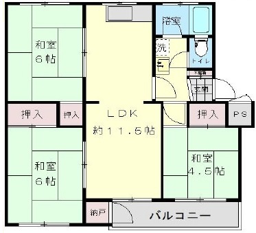 神陵台東住宅51号棟の間取り